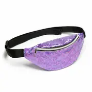 3Pcs Women Girl Reversible Mermaid Sequins Glitter Waist Pack Floral Glitter Holiday Belt Wallet Bum Travel Bag Pouch