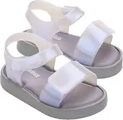 [mini melissa] Jump Sandals for Babies & Toddlers - Papete Jelly Sandal w/Velcro Fastener, Comfy Sandals for Toddler Girls