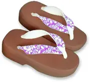 Hajime(一歩) [One Step] [Hajime] Geta Geta Clogs, Soft and Water Resistant, Made of Sponge, XS, Light Brown/Rose x Purple, Rose x Purple (Rose x Purple/XS), Rose × purple, 18.5 cm
