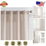 Extra Long 108" Taupe Linen Blend Curtains - Light Filtering Drapes, 2 Panels
