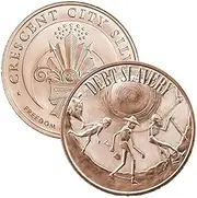 1 oz .999 Pure Copper Round/Challenge Coin (Debt Slavery)