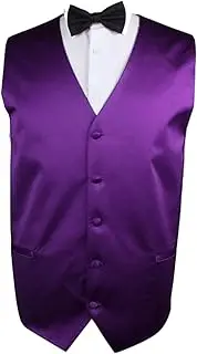 [Zasel] Mens Dark Purple Plain Vest Waistcoat