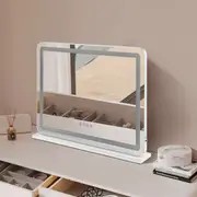 80x60cm Bluetooth Makeup Mirror Touch LED Crystal Light Wall Mounted Tabletop