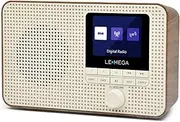 LEMEGA DR3 DAB Radio with Bluetooth,Mains and Battery Powered Portable Kitchen DAB Radios,Dual Alarm Clock,TFT Colour Display - Walnut
