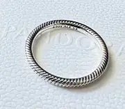 Pandora Snake Chain Pattern Ring #199085C00 +HINGED BOX +POLISH CLOTH + Tag