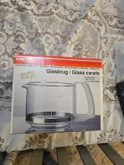Krups Glaskrug T4 Plus Glass Carafe 4 Cup Coffee White Handle NEW replacement