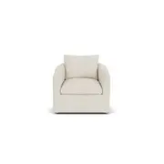 Trixy swivel armchair in vogar fabric chalk