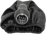 PCECKMZTFZ Car-Styling 5 Speed Car Gear Lever Stick Shift Knob with PU Leather Boot Red Line Fit for Seat Fit for Ibiza 1996 1997 1998 1999 2000 2001 Shift knob(White)