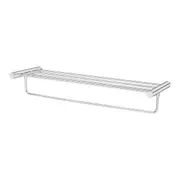 600MM Double Towel Shelf Holder Rack Rail Round Stainless Steel 304 Silver