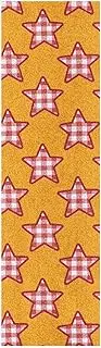 Amooorous Cartoon Checkered Plaid Star Orange Skateboards Grip Tape Grippy Scooter Accessories Anti-Tearing Cruiser Board Grip Tape 33×9 Inch