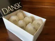 Vintage New In Box DANSK SET OF SIX EGG SHAPED CANDLES