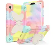 Samsung Galaxy Tab A9+ SM-X210 / X215 11" 2023 Butterfly Shockproof Survivor Case Cover - Pink Rainbow
