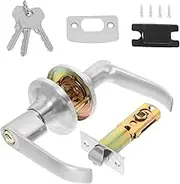 Luxshiny Dual Sided Privacy Indicator Handle Lock Silver Door Lock for Bathrooms Toilets Easy Installation for Frames for Home Office Public Restrooms