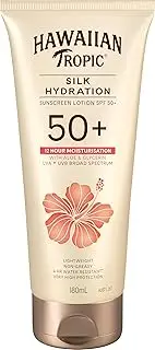 [Hawaiian Tropic] Silk Hydration Sunscreen Lotion SPF50+ 180ml, 12-Moisture, Non-greasy, 4-Hour Water Resistant
