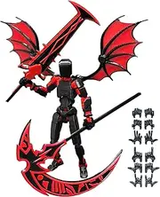 Lucky 13 Action Figures (Assembly Completed) T13 Action Figure Set,3D Printed Robot 13 Action Figure, Dummy 13 Set, for Collectors Desktop Decorations, Red