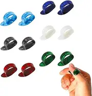 Yharnamite 12Pcs Guitar Thumb Finger Picks, Flat Thumbpicks Celluloid Guitar Thumb Picks for Acoustic Guitar Guitar Finger Pick for Fingerstyle Acoustic Guitar Banjo or Ukulele Harp Bass