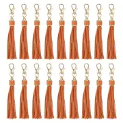 18pcs PU Leather Keychain Tassels, 5.9" Key Chain Tassels, (Orange)