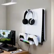 PS5/PS5 Slim Wall Mounted Shelf with Controller Charger Station&Headset Holder