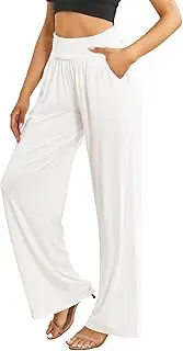 [QIANXIZHAN] Women's Boho Pants, Wide Leg High Waist Harem Pants Hippie Yoga Clothes with Pockets
