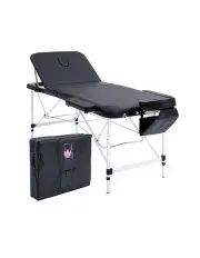 [Forever Beauty] Portable Beauty Massage Table Bed 3 Fold 70cm in Black