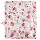 Floral Full Bed Sheets, Soft Microfiber Red Flower Printed Bedding Sheets & P...