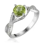1.44 CT Oval Green Peridot Ring White 925 Silver