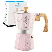 Milano Moka pot, Stovetop Espresso maker, Greca Coffee 6 espresso cups Pink