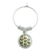 Martini Green Olive Pattern Wine Glass Charm Drink Marker