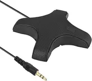 Blelsa Conference Microphone 360° Omnidirectional Condenser Pc Mic Plug & Play 3.5Mm for Video Conference Recording Chatting Gaming Online Class Skype Voip Calls Black