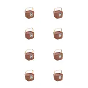 8PK Boxsweden Mesh Plastic Basket Wood Handle Medium 24.5x24.5x18cm Assorted