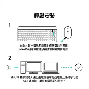 Logitech 羅技 MK470 無線 鍵鼠組 超薄 珍珠白