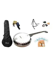 Caraya BJ005 5-String Banjo,Mahogany Resonator,Milky Top+6 Free Gifts