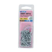 Zenith 6G x 15mm Zinc Plated Self Tapper Pan Head Sheet Metal Screws - 40 Pack