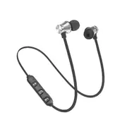2Pc Bluetooth 4.2 Stereo Earphone Headset Wireless Magnetic In-Ear Earbuds Silver