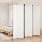 Foldable Room Divider Screen Privacy Stand 6 Panels Bedroom Partition White