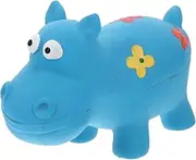Dog Teething Toy Hippo Shape Puppy Chew Toy Dog Squeaky Toys Dog Health Toy for Small to Medium Dogs Blue