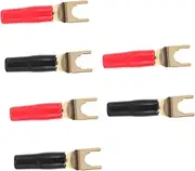 HAMPPLIES 6Pcs Audio Screw Fork Banana Plug Terminal Connectors Type Speaker Connector Adapter for Wire Connection Pure Plated for Home Theater Audio Systems