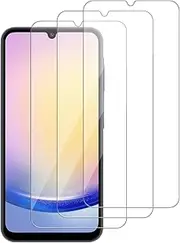 [WowFluy] 3 Pack for Samsung Galaxy A25 5G Tempered Glass Screen Protector, Scratch-Proof, Bubble-Free,HD Transparent, 9H Hardness,Bubble Free,Case Friendly