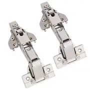 Corner Cabinet Hinges Satin Nickel, 2 Pack - Frameless Soft Close 165 Degree