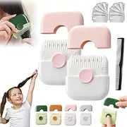 Gugliet TrimPocket Hair Trimmer/Comb Kids, 2 in 1 Hair Trimmer, Split Ends Hair Trimmer, Hair Trimming and Arrangement 2 in 1 Bangs Trimmer, Manual Hair Trimmer Comb for Kids Women (2pcs-E)