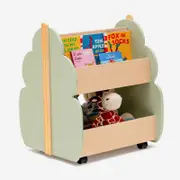 Costway Kids Storage Bookshelf Bookcase Toy Organizer w/Wheels