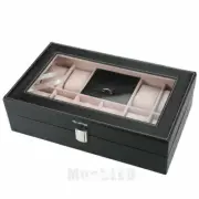 Cajas De Exhibición De Reloj De Cuero PU Organizador De Joyas De Vidrio Almacena