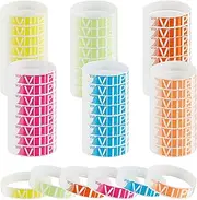 NICENEEDED 600 Pcs Colored Wristbands for Events, Wrist Bands Paper Bracelets Wristband, Adjustable Adhesive Wrist Band, Waterproof Identification Wristbands Arm Bands for Events Custom Party