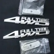 2x Silver 4WD FULL TIME Chrome Metal Front Grille Emblem Badge 3D Turbo GT Grand (for: MG)