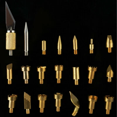 22Pcs Brass Tips Wood Burning Pen Art Tool Kit Craft Soldering Pyrography