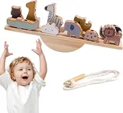 Animal Balance Game - Threading String Toys | Wood Animal Blocks Balancing Toy, Animal Blocks Threading Toy, Fine Motor Skills Toy for Boys
