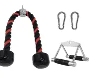 Double D Row Handle Cable Machine Attachment for Gym, V Bar Cable Attachment