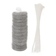 12 Pieces Lint Traps Washing Machine Stainless Steel Lint Snare Traps Laundry Mesh Washer Hose Filter with 12 Pcs Cable Ties