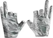 Fishing Gloves Men,3 Cut Fingers Touchscreen Fishing Gloves | Fingerless Fish Accessories UV Protection Hand Protector for Kayaking, Rowing & Paddling
