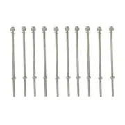 10PC 10'' 316 SS Hand Swage Long Thread End Fitting for 1/8'' Cable Railing Rail